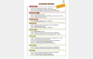 Calendrier Minimes 2025-2026