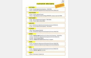 Calendrier Benjamin(e)s 2025-2026