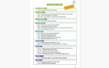 Calendrier Cadet(te)s 2025-2026